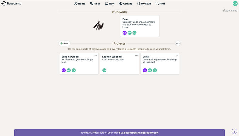 If we can export or (archive) projects, then Basecamp Personal for life