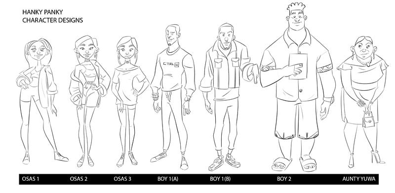 First sketches of character design