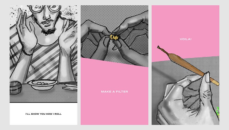 The first story was a comic about learning how to roll