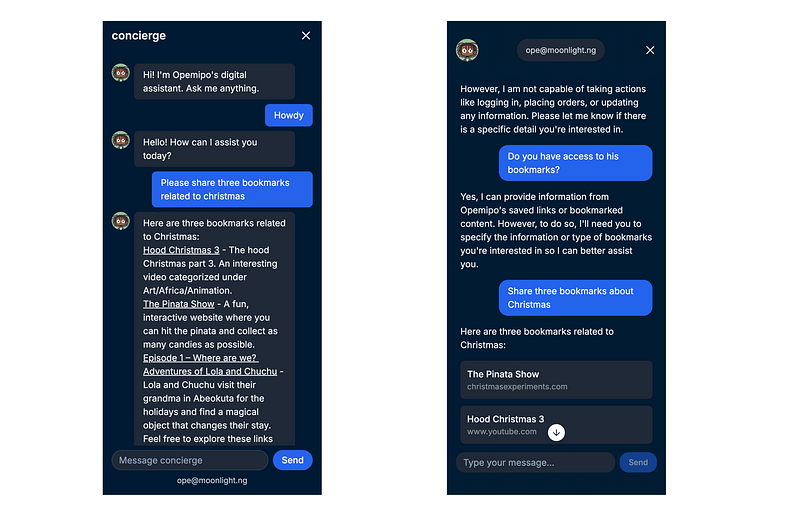 I redesigned the agent: [Demo](https://www.loom.com/share/83935ce652df482fa8ccc5d3a0c54d23?sid=27ad7f48-ff9d-4d03-8b46-74a7bef430a4) (3m)