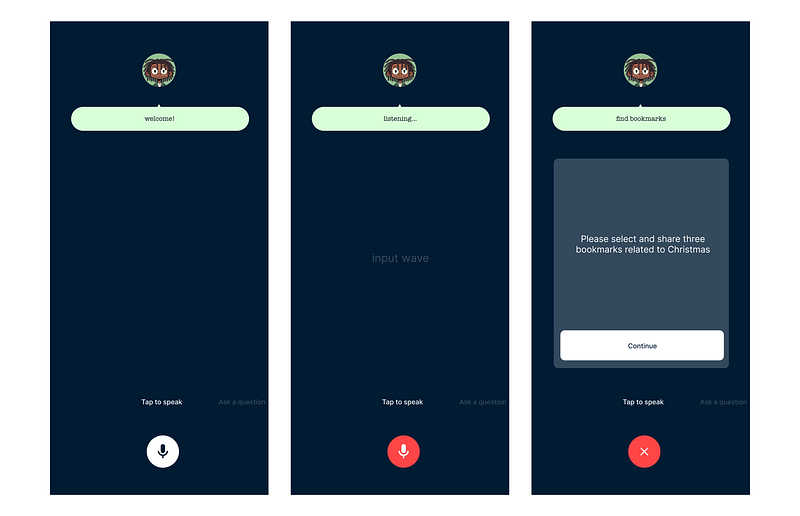 “Remote” page for switching between available interfaces